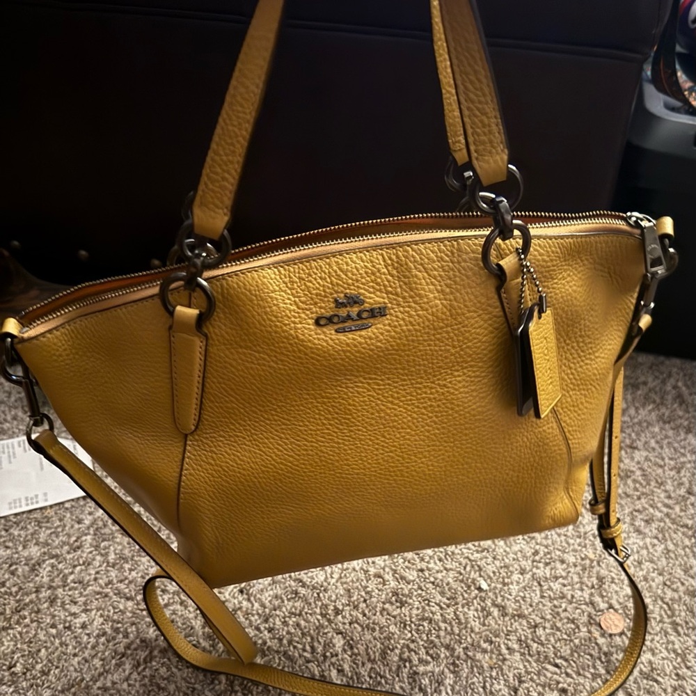 Coach Mustard Leather Shoulder Bag